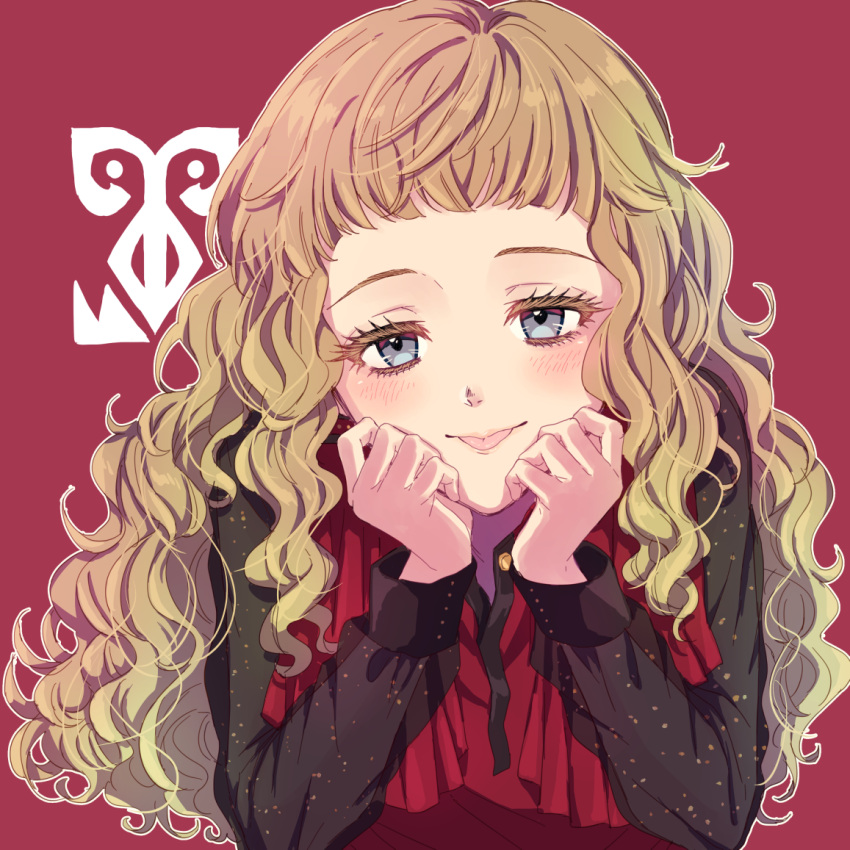 1girl, 24mbb, brown_hair, curly_hair, dress, gnosia, grey_eyes, hair_between_eyes