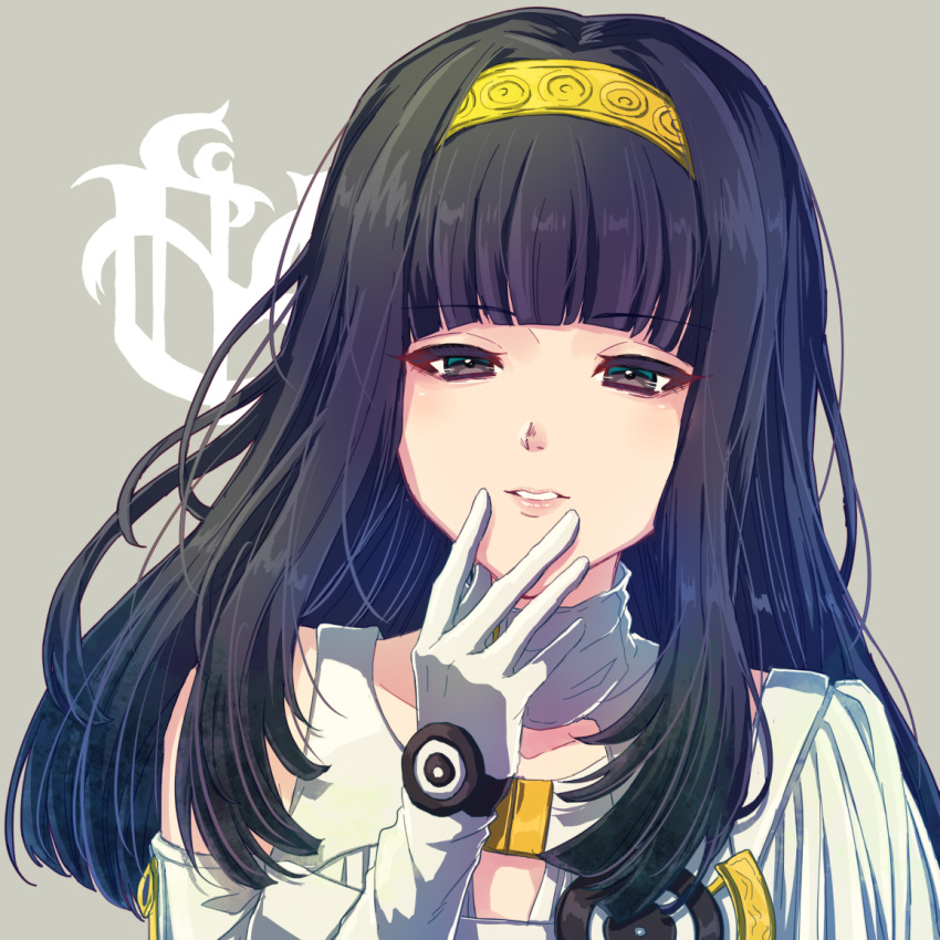 1girl, 24mbb, animal_ears, blunt_bangs, blush, breasts, brown_hair, gloves