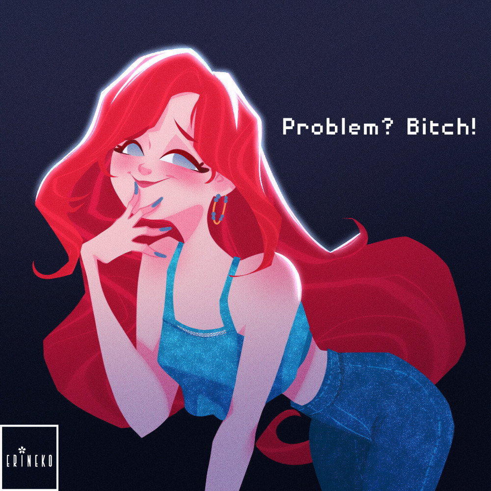 1girl, chelsea_(ruby_gillman), choker, erineko, long_hair, looking_at_viewer, mermaid, monster_girl