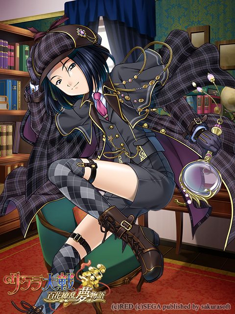 1other, alternate_costume, androgynous, argyle_clothes, argyle_thighhighs, beads, belt, black_capelet