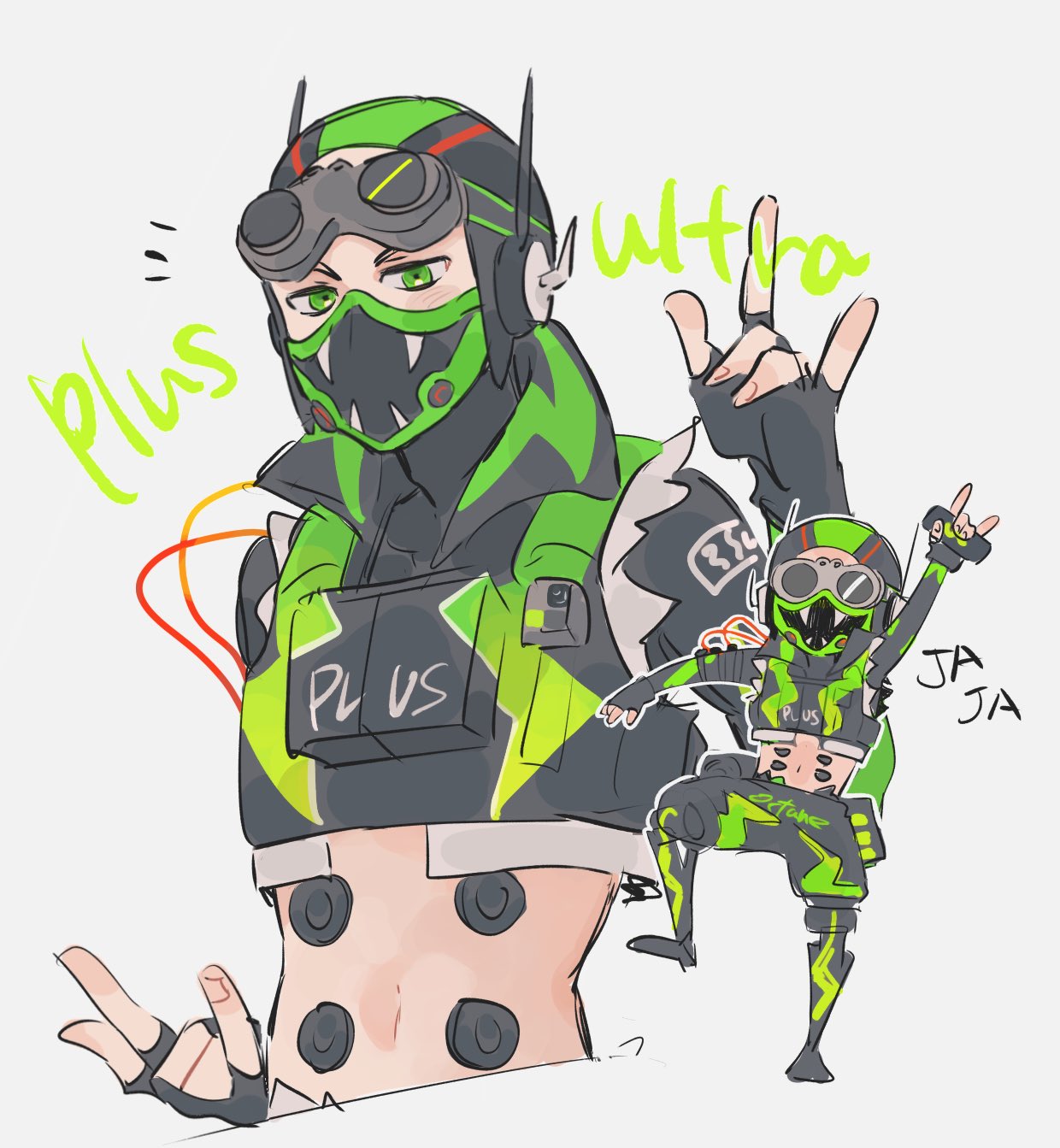 1boy, \m/, \n/, animification, apex_legends, apex_legends_mobile, aviator_cap, black_gloves