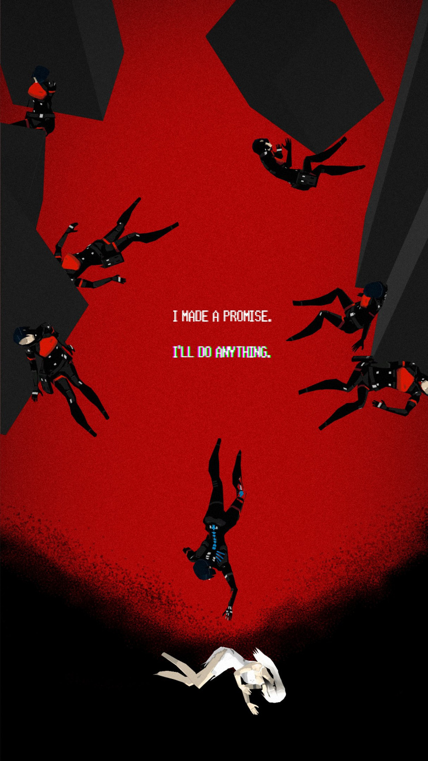 6+girls, android, ariane_yeong, battle_damage, belt_pouch, blood, blood_on_arm, blood_on_leg