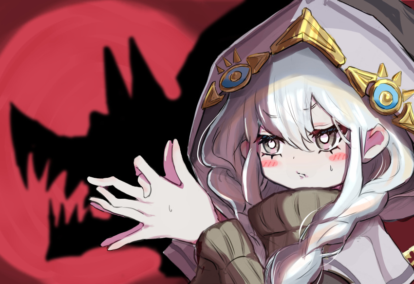 1girl, asteria_of_the_white_woods, blush_stickers, braid, diabellstar_the_black_witch, duel_monster, extra_digits, grey_eyes