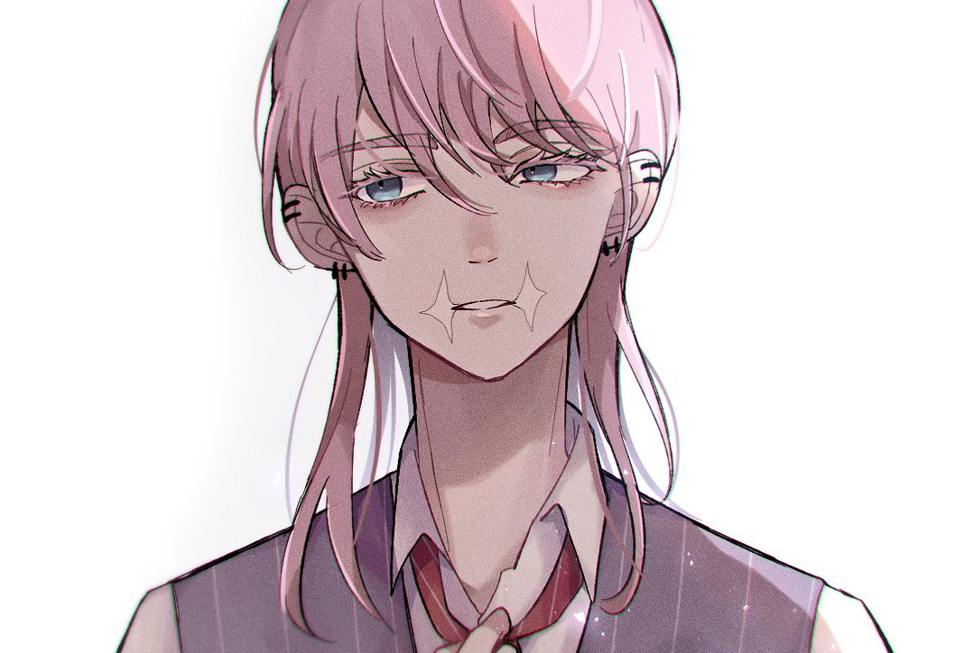1boy, aqua_eyes, collared_shirt, ear_piercing, eyelashes, hinaseq, holding_necktie, male_focus