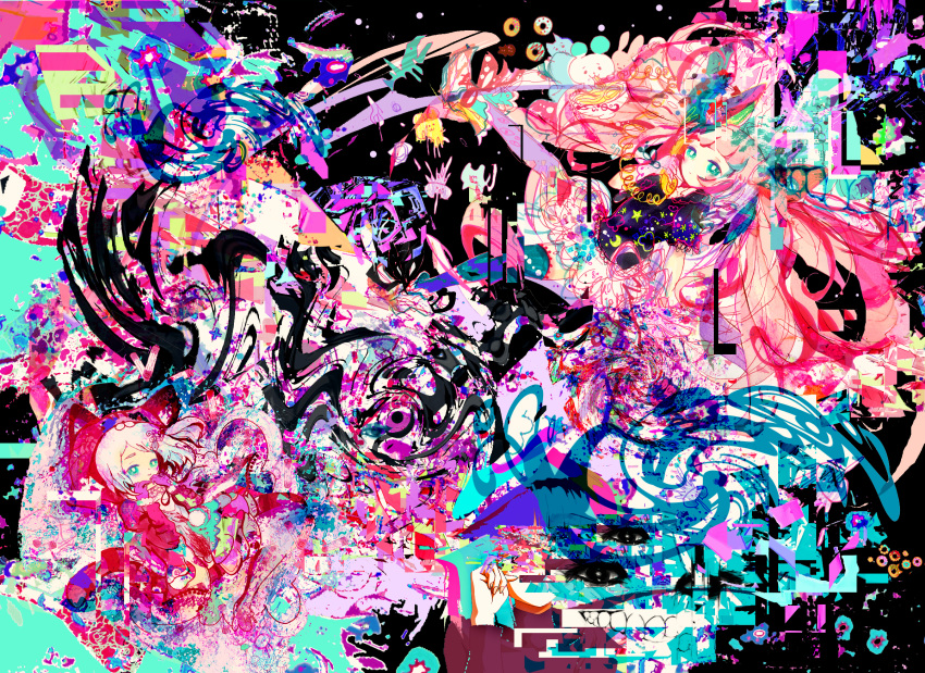 chikuwa_emil, collage, colorful, highres, multiple_girls, original