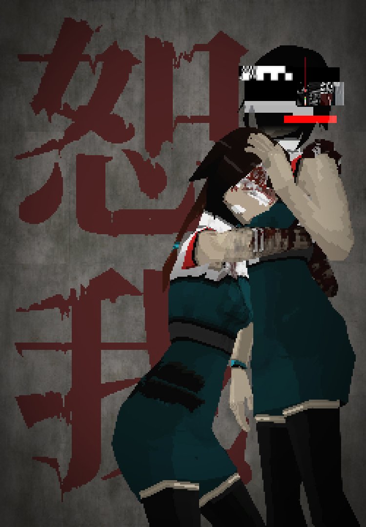 2girls, bandaged_arm, bandaged_head, bandages, blood, blood_on_bandages, blood_on_face, bob_cut
