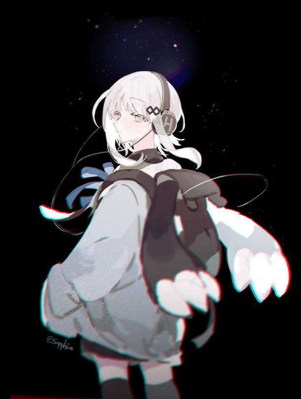 1girl, backpack, bag, black_bag, black_skirt, black_socks, closed_mouth, forever_7th_capital