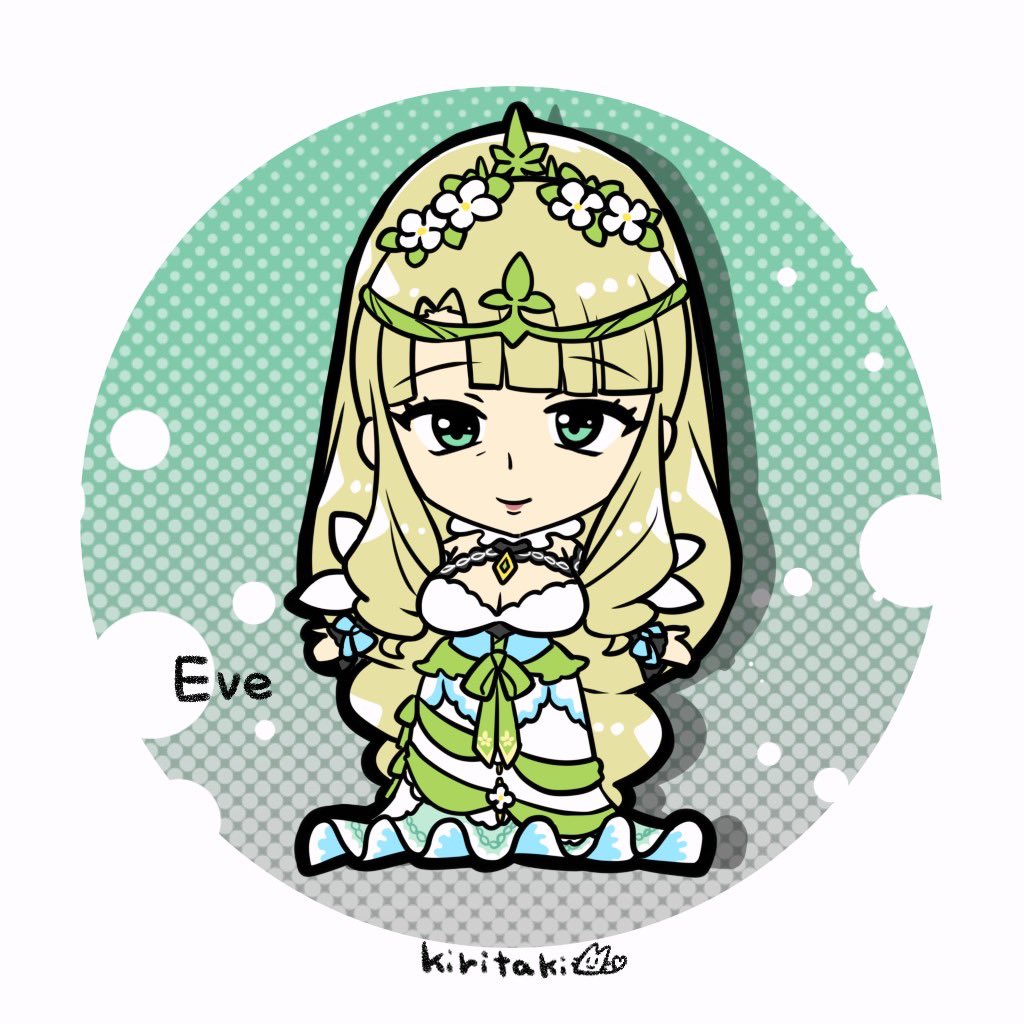 1girl, blonde_hair, chibi, circlet, fire_emblem, fire_emblem_engage, green_eyes, high_ponytail