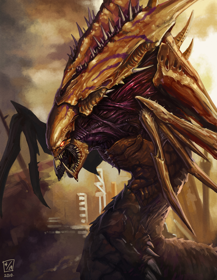 glowing_eyes, monster, ryouki_tamashii, sharp_teeth, starcraft, zerg, zerg_(starcraft), zerg_hydralisk