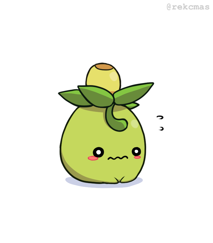 black_eyes, blush, no_humans, olive, plant, pokemon, rekcmas, simple_background