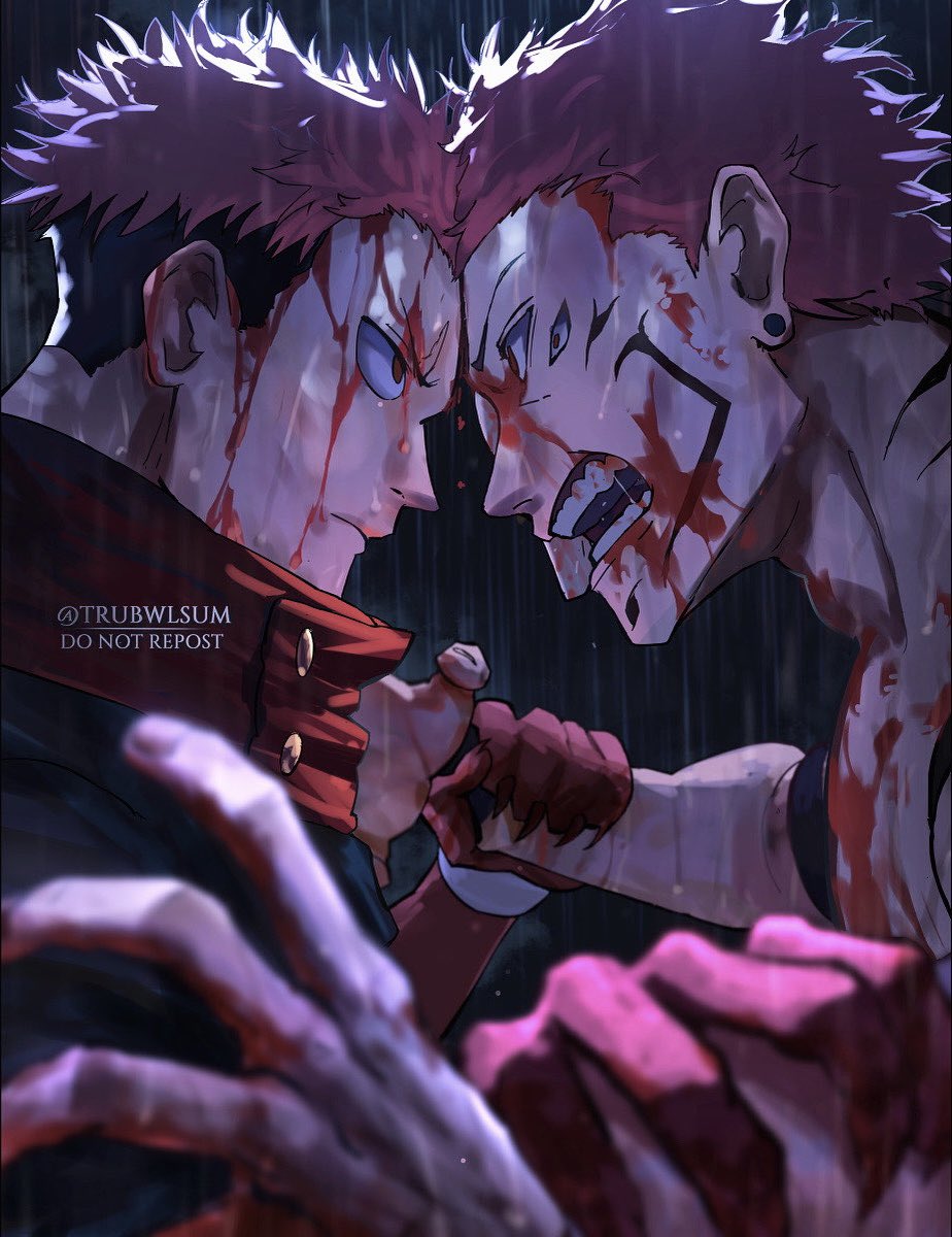 2boys, angry, blood, blood_on_face, blood_on_hands, extra_eyes, facial_tattoo, fingernails