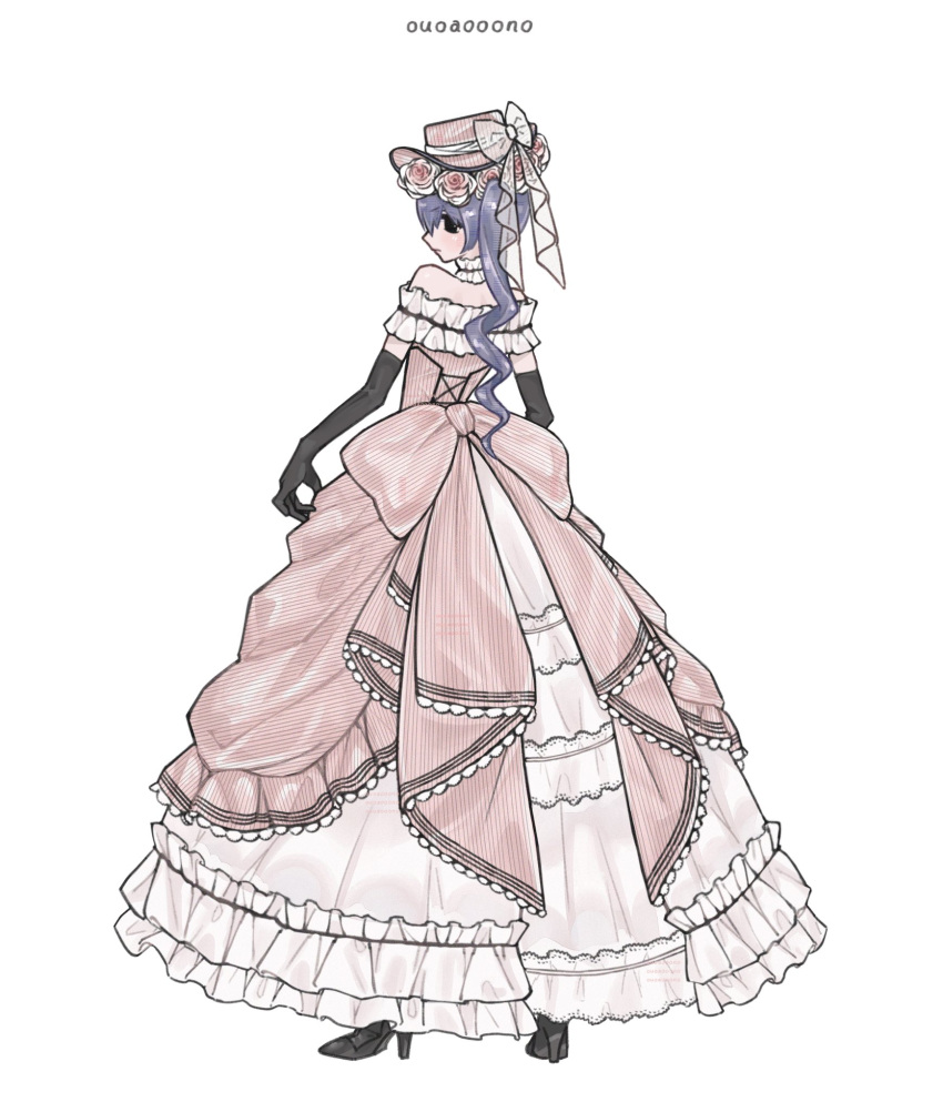 1boy, artist_name, back_bow, black_eyes, blush, bow, ciel_phantomhive, ciel_phantomhive_(robin_dress)