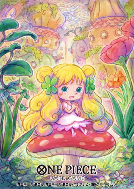 1girl, aqua_eyes, blonde_hair, blush_stickers, commentary_request, copyright_name, dress, flower