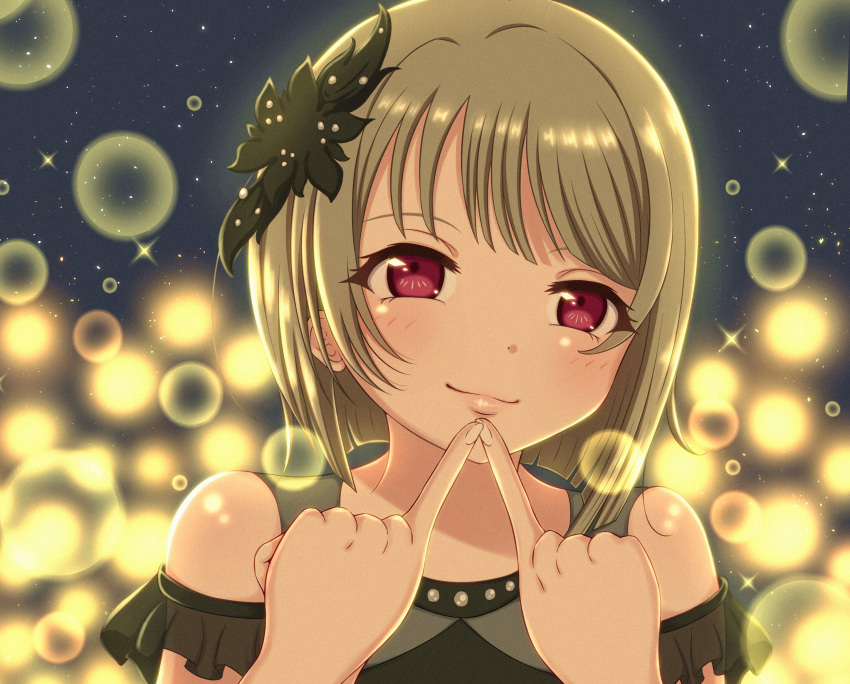 1girl, black_dress, blush, bob_cut, brown_hair, bubble, closed_mouth, commentary_request