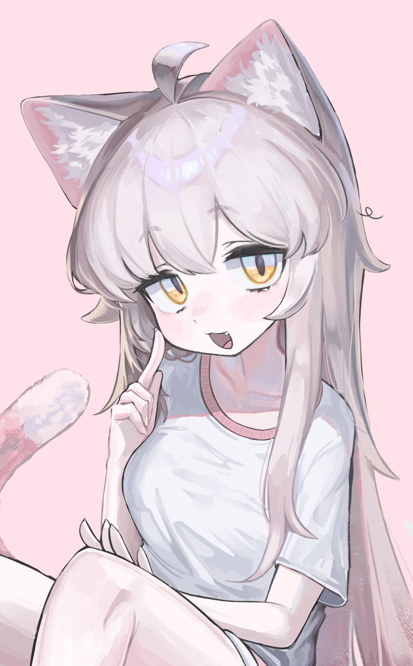 1girl, absurdres, ahoge, animal_ear_fluff, animal_ears, brown_eyes, cat_ears, cat_girl