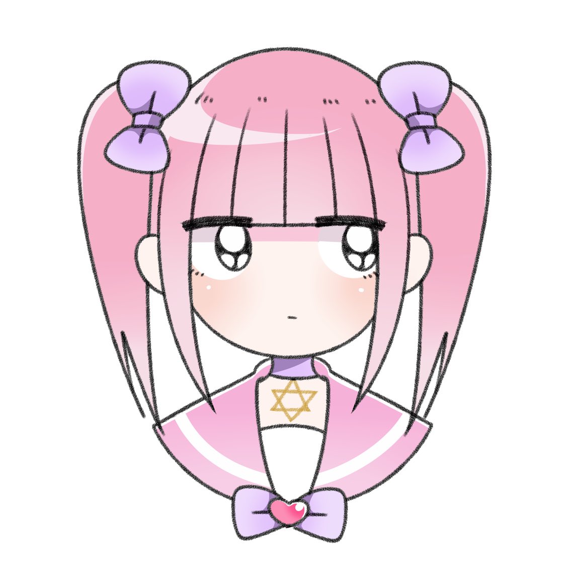 1girl, black_eyes, blunt_bangs, bow, bowtie, choker, closed_mouth, expressionless