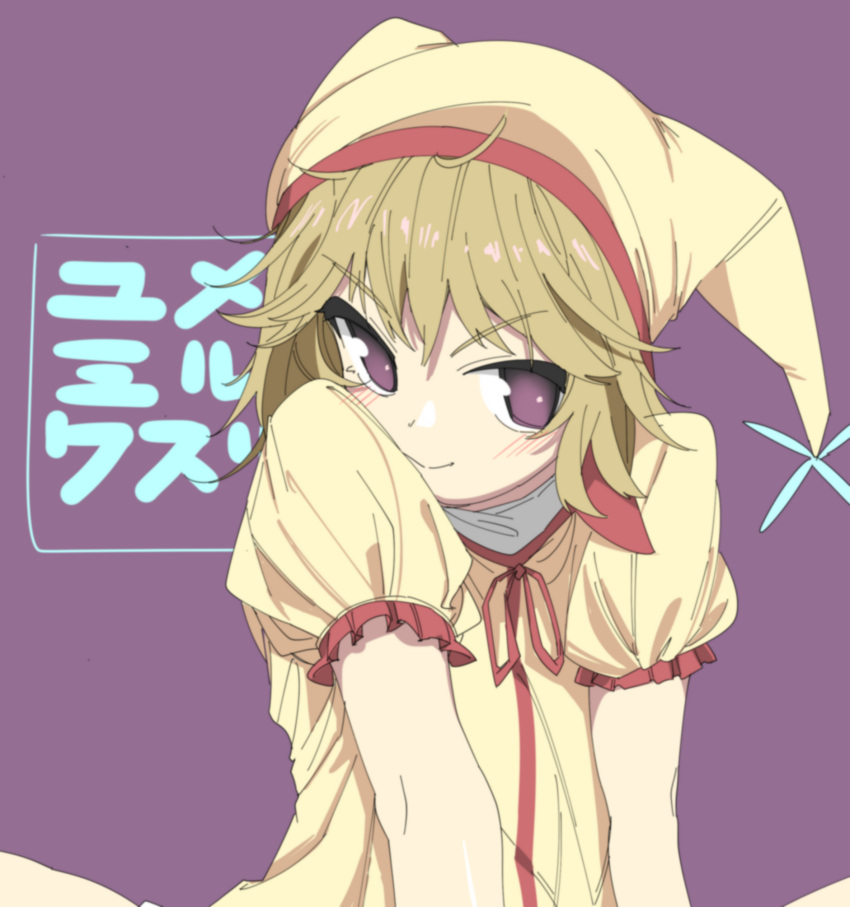 1girl, absurdres, blonde_hair, blush, cat_sidhe_nekoko, hat, highres, isogai_yuuji