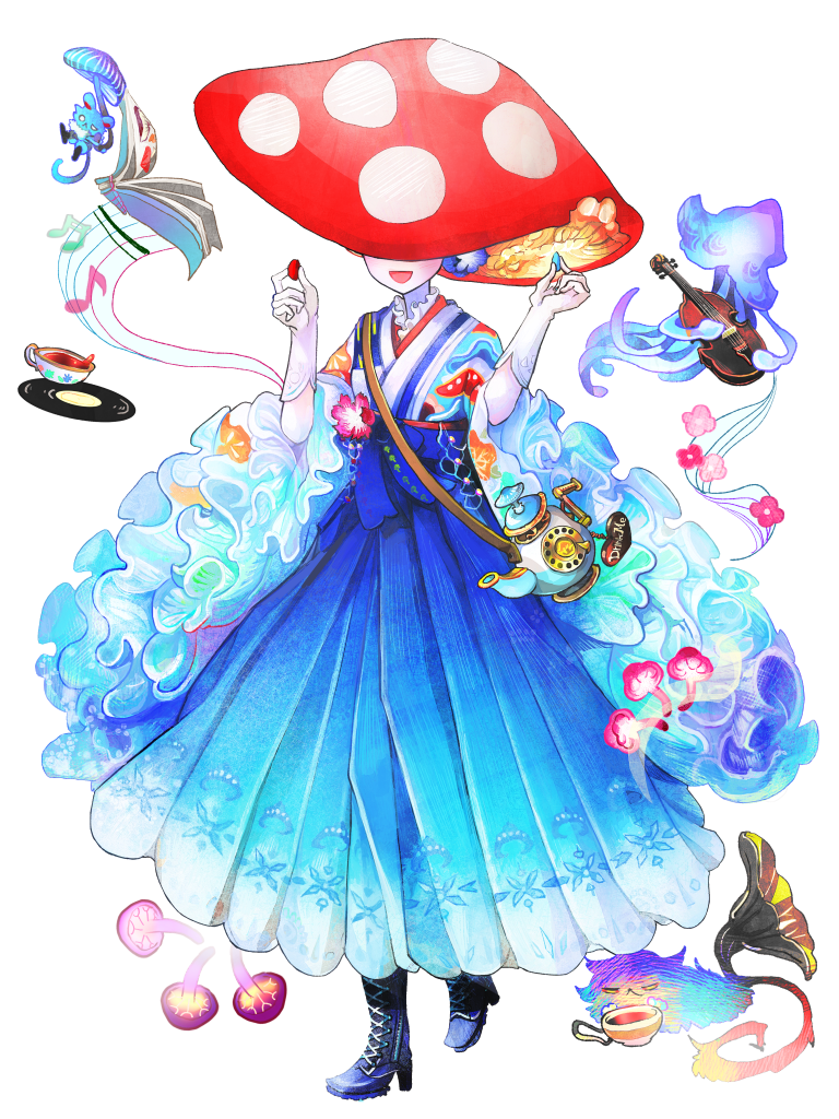 1girl, :d, beamed_eighth_notes, black_footwear, blue_pill, blue_skirt, cat, cross-laced_footwear