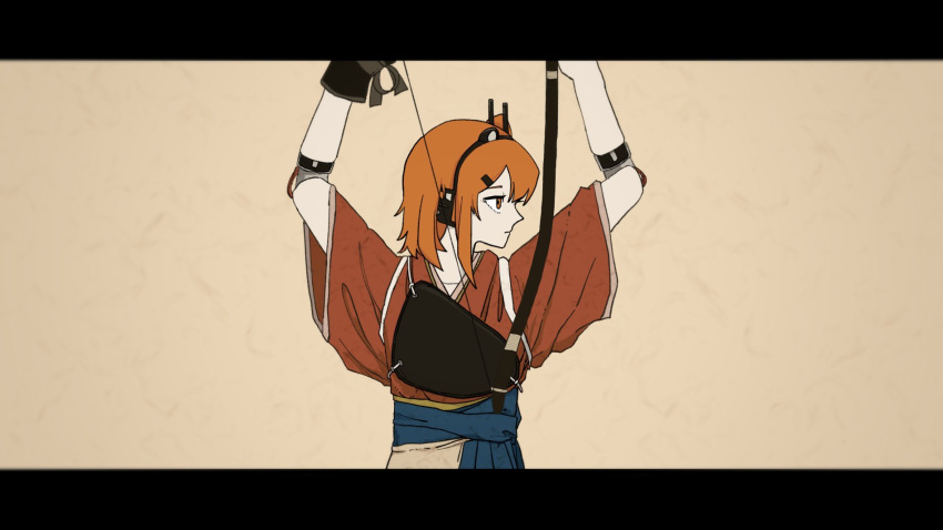 1girl, a.i._voice, adachi_rei, alternate_costume, android, archery, arms_up, arrow_(projectile)