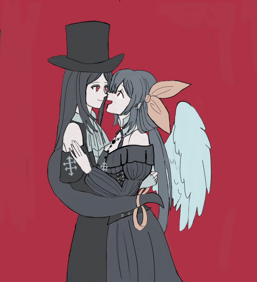 black_dress, black_hair, blue_hair, couple, dizzy_(guilty_gear), gothic_lolita, guilty_gear, guilty_gear_strive