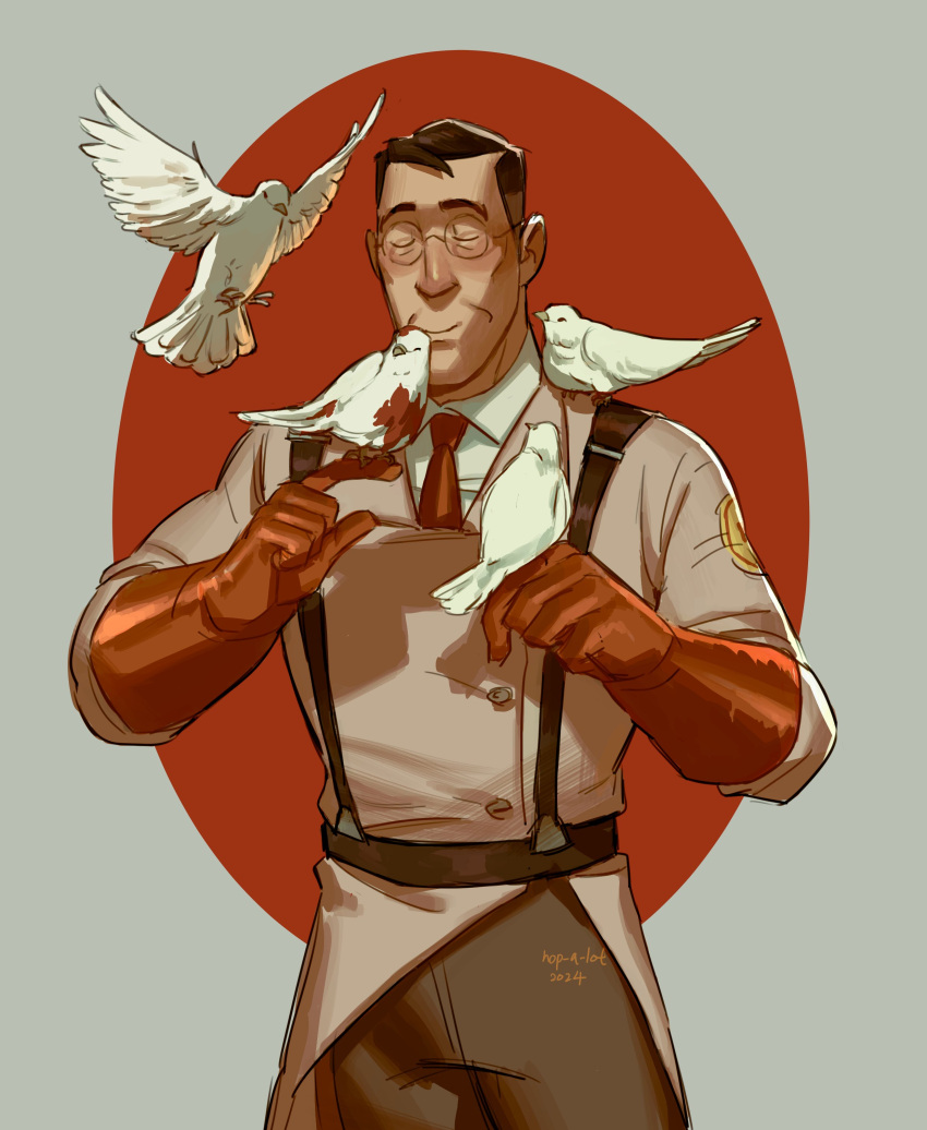 1boy, absurdres, animal, bird, blood, citrus0lemon, closed_eyes, cowboy_shot