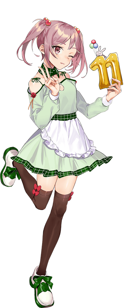 1girl, :d, animal, anniversary, apron, black_thighhighs, crab, dress