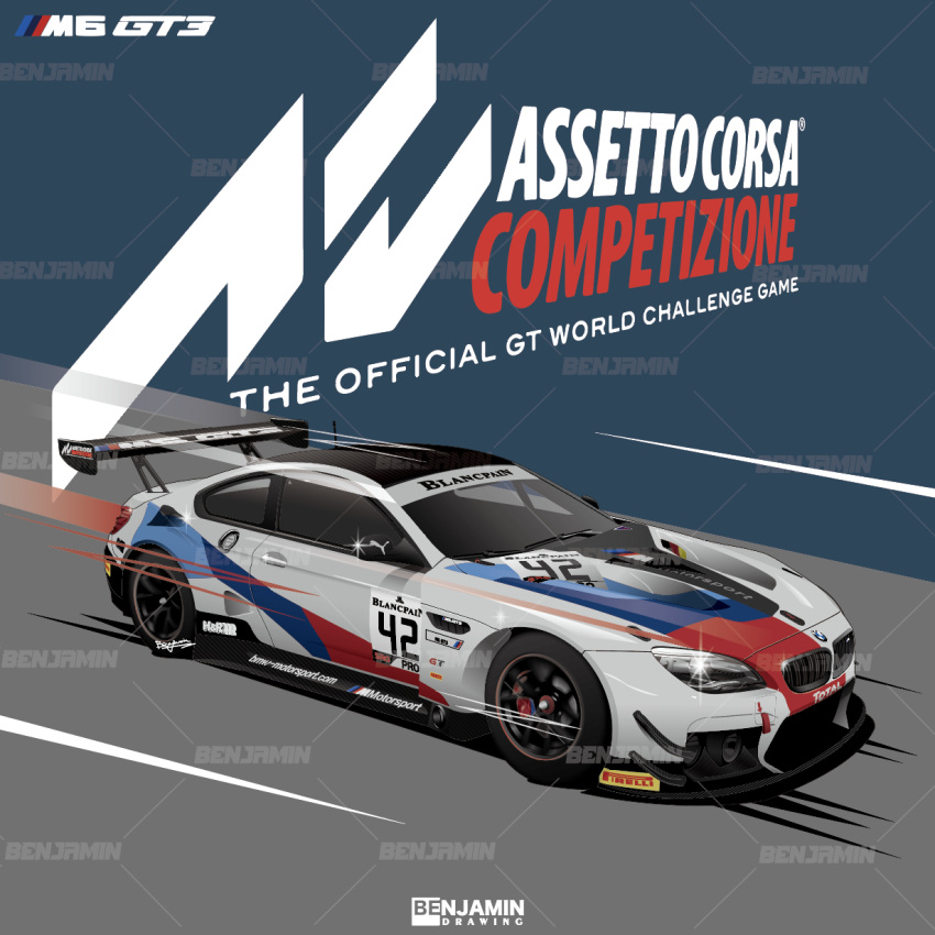arrow_(symbol), assetto_corsa_competizione, benjamin_(user_scjv3278), bmw, bmw_m6, car, copyright_name, german_flag