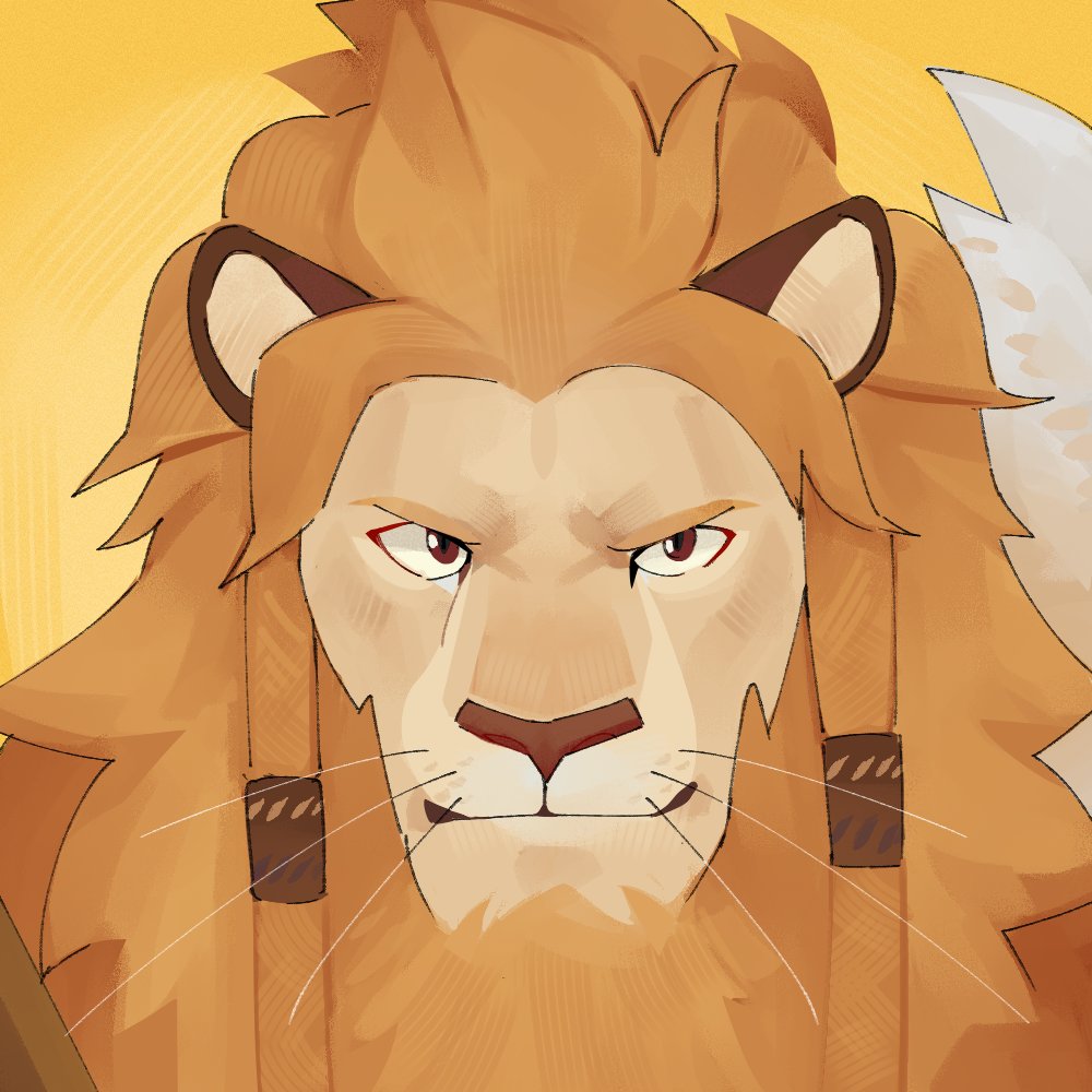 1boy, afk_journey, animal_ears, brutus_(afk_arena), english_commentary, furry, furry_male, lion_boy