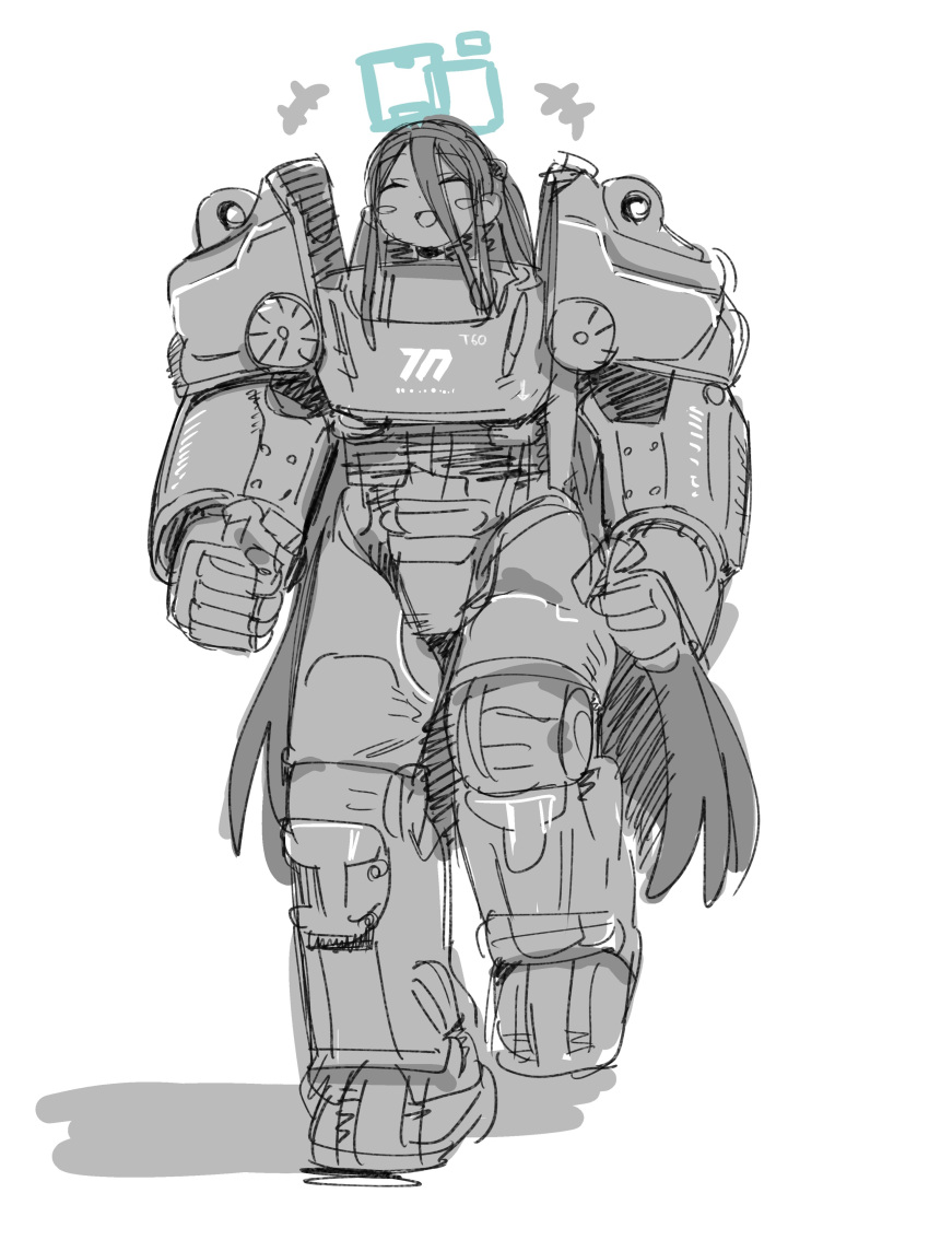 +++, 1girl, :d, ^_^, absurdres, aris_(blue_archive), armor, aumann