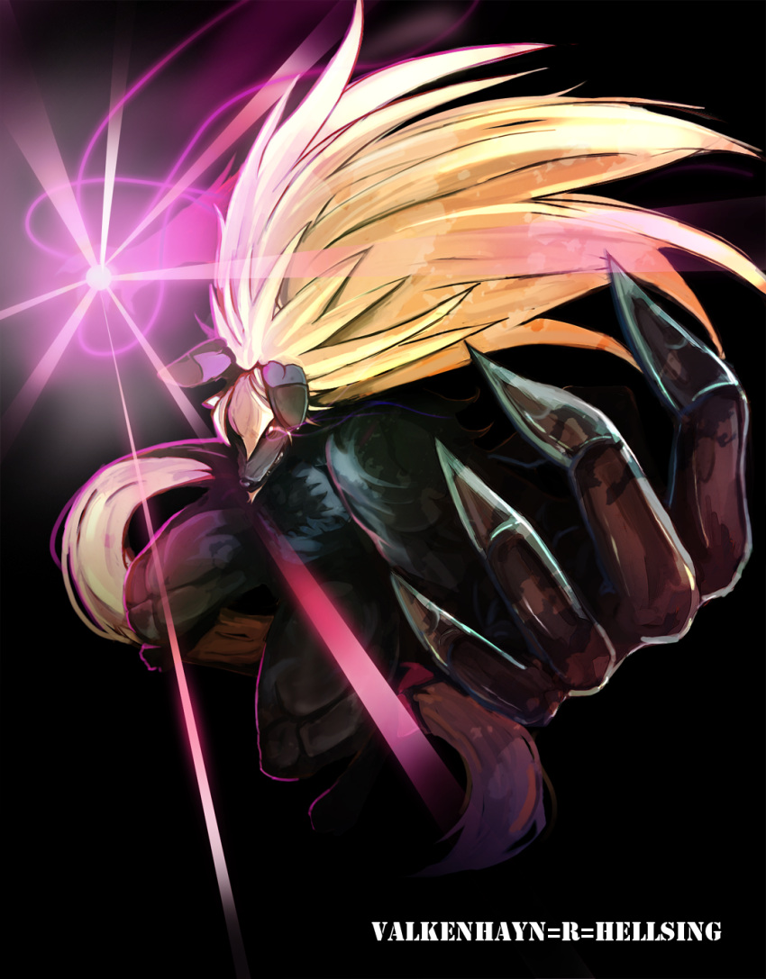 animal_ears, bad_id, blazblue, blonde_hair, character_name, claws, furry, highres