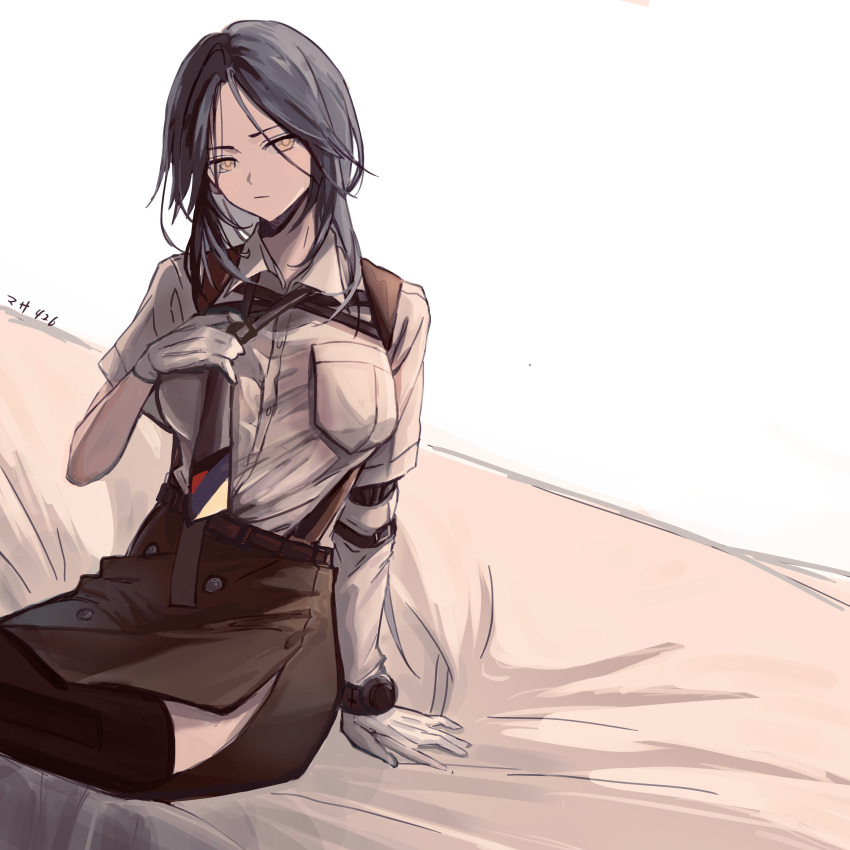 absurdres, ar-18_(girls'_frontline), black_hair, blue_hair, closed_mouth, girls_frontline, gloves, highres
