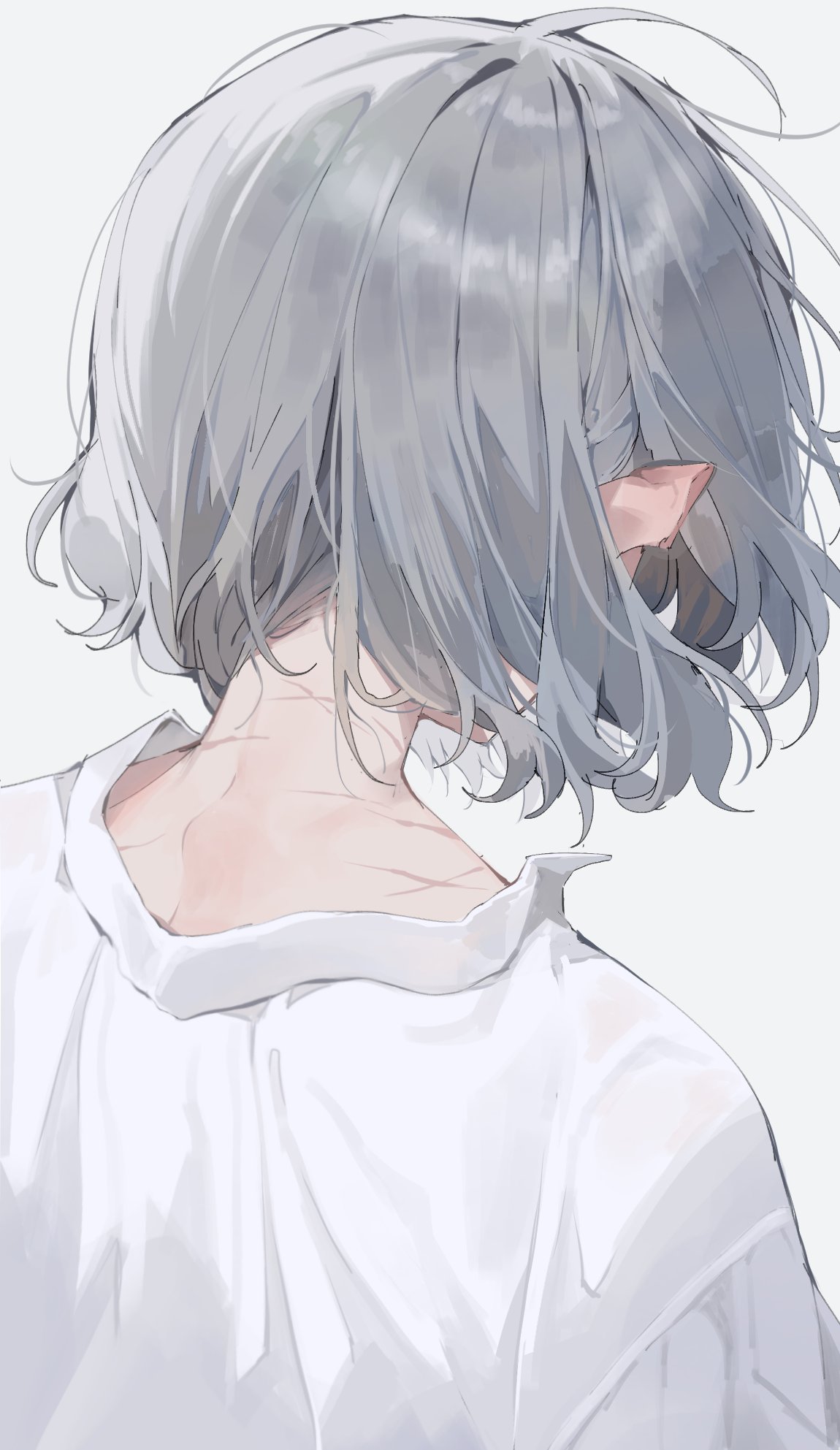 1boy, androgynous, dungeon_meshi, elf, from_behind, highres, mara_universe, mithrun
