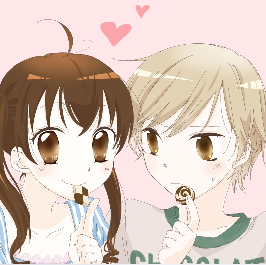 bad_id, bi_ru, cookie, food, heart, kashino_makoto, simple_background, smile