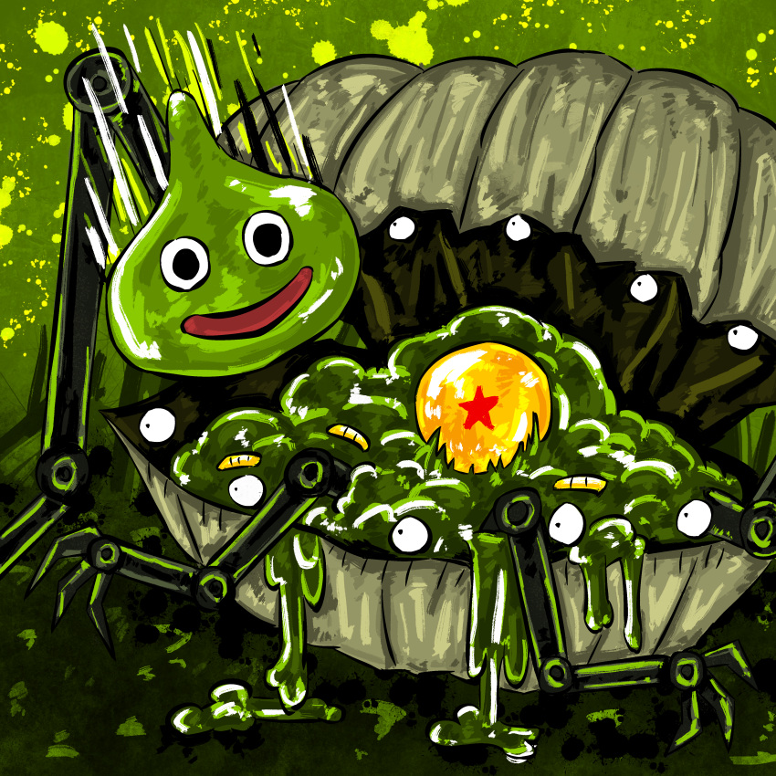 absurdres, ambling_pearl, clam, dragon_ball, dragon_quest, evildeadland81, extra_eyes, falling