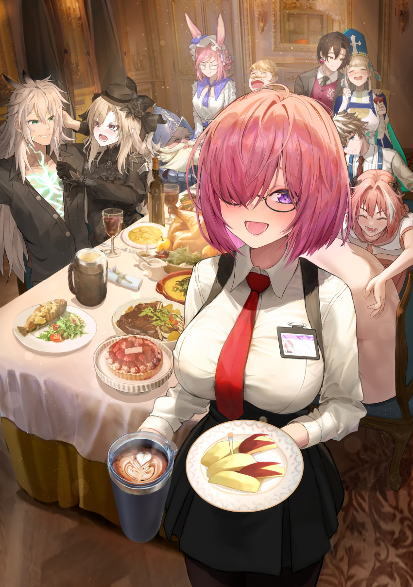 4girls, 6+boys, absurdres, alternate_costume, animal_ears, armor, astolfo_(fate), astolfo_(sailor_paladin)_(fate)