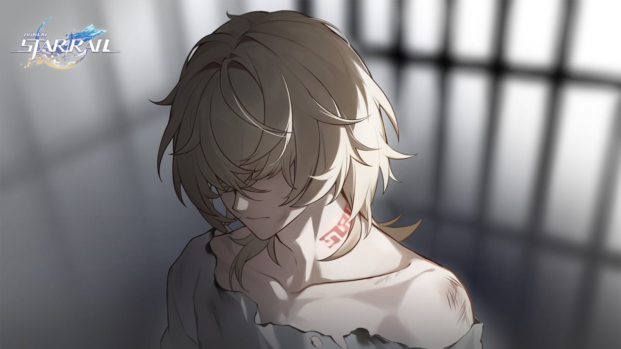 1boy, aventurine_(honkai:_star_rail), blonde_hair, blurry, blurry_background, bruise, closed_mouth, collarbone