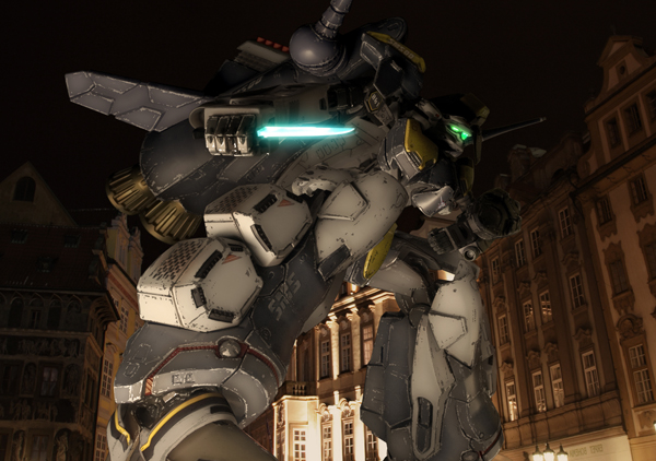knife, lowres, macross, macross_frontier, mecha, night, ozma_lee, realistic