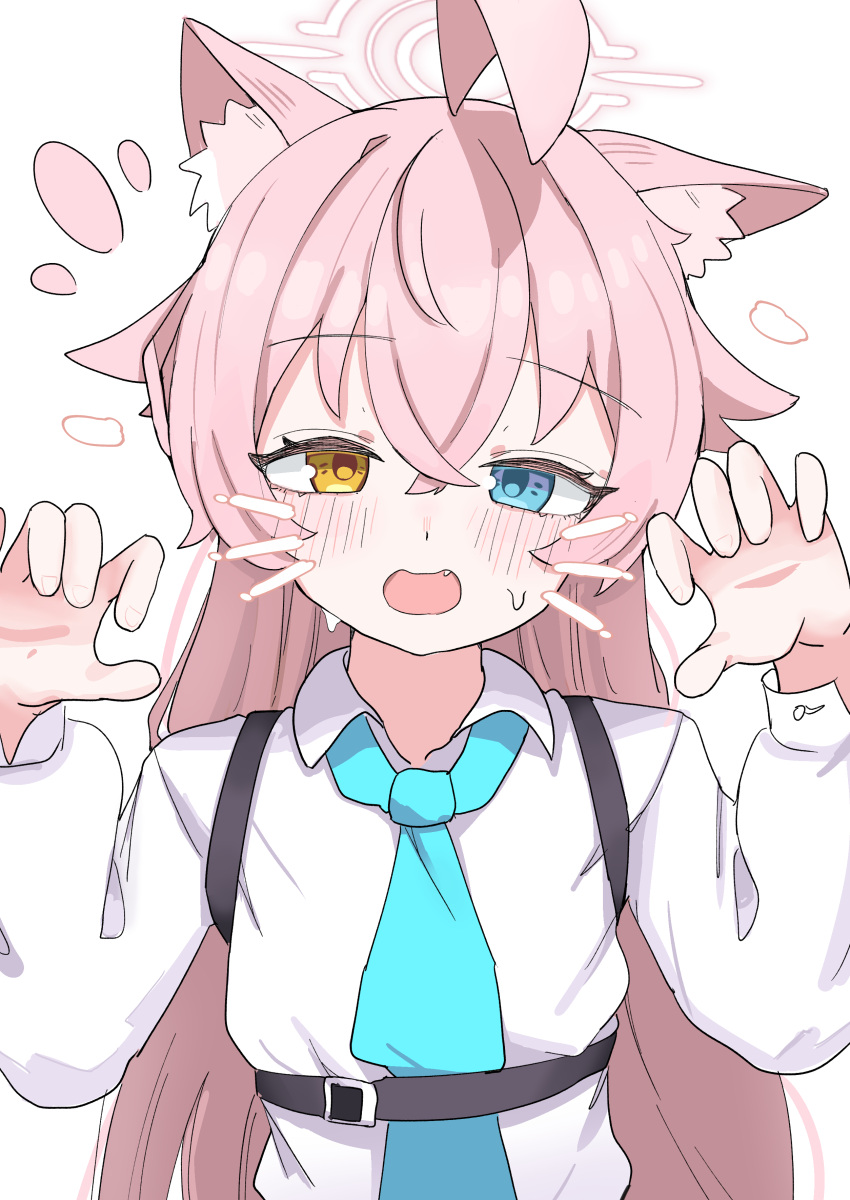 1girl, absurdres, ahoge, animal_ear_fluff, animal_ears, blue_archive, blue_eyes, blue_necktie