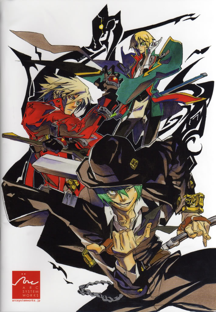 arc_system_works, hazama, ishiwatari_daisuke, jin_kisaragi, ragna_the_bloodedge, terumi, weapon