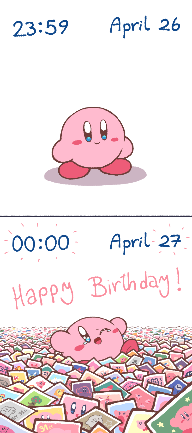 anniversary, bandana_waddle_dee, bug, butterfly, galacta_knight, gooey_(kirby), happy, happy_birthday