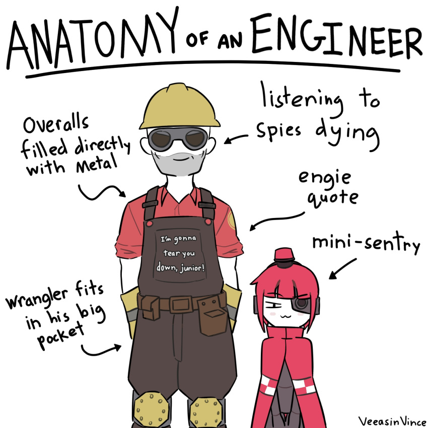 1boy, 1girl, :3, alarm_siren, anatomy_of_a_gamer_(meme), arrow_(symbol), belt, blunt_bangs