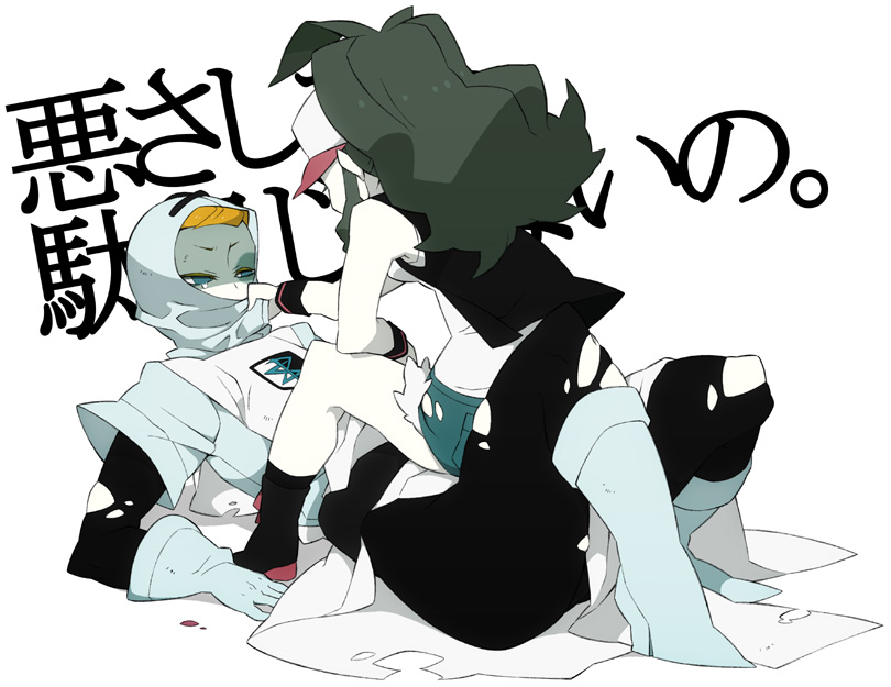 blue_eyes, brown_hair, gloves, hood, injury, okamaru_shikhi, orange_hair, pokemon