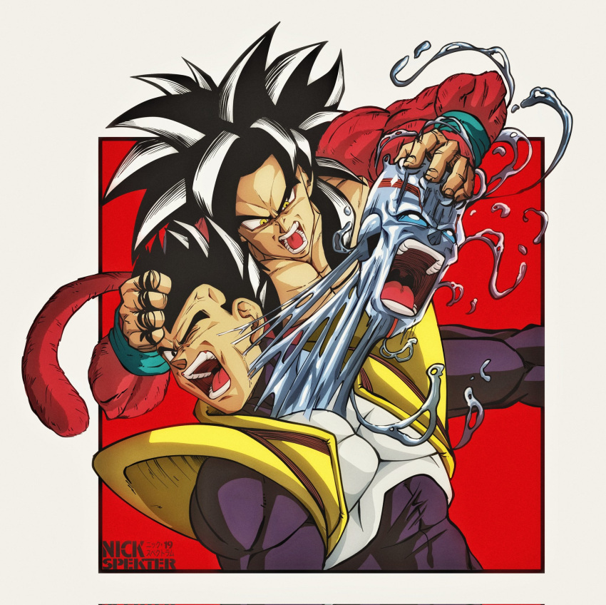 baby_(dragon_ball), baby_vegeta, biceps, black_hair, blue_eyes, blue_wristband, body_fur, bodysuit