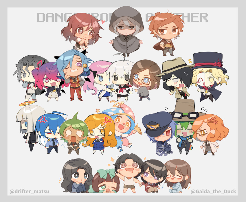 6+boys, 6+girls, :o, ^^^, ahoge, angel, angel_wings, anger_vein