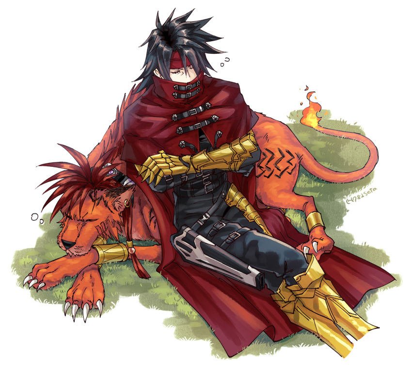 1782seta, 2boys, animal, armor, beads, belt, black_belt, black_hair