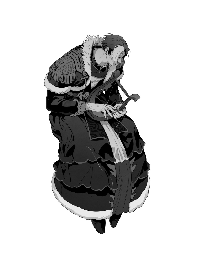 1boy, 5altybitter5, broken_instrument, emet-selch, epaulettes, final_fantasy, final_fantasy_xiv, gloves