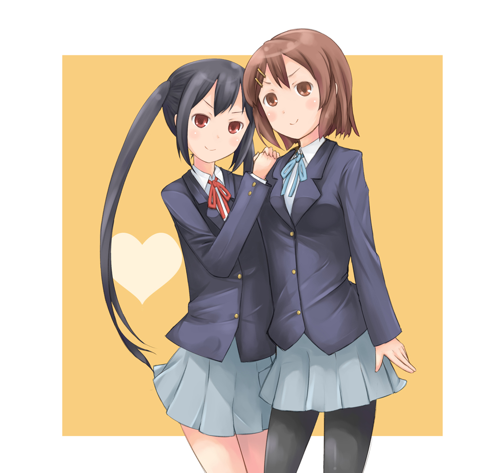 bad_id, black_hair, brown_eyes, brown_hair, heart, hirasawa_yui, k-on!, long_hair