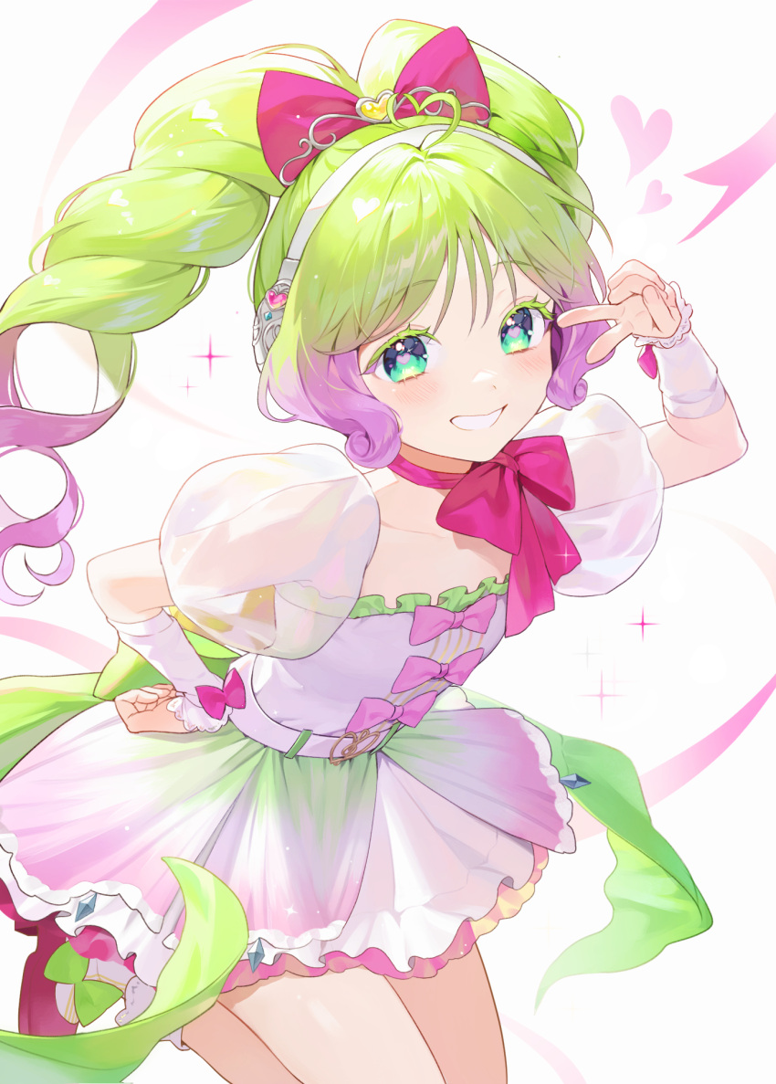 1girl, ahoge, bare_legs, blue_eyes, blush, bow, bowtie, colored_eyelashes