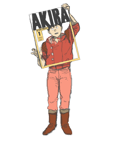 1boy, akira_(manga), black_hair, boots, jacket, kaneda_shoutarou_(akira), lowres, open_mouth