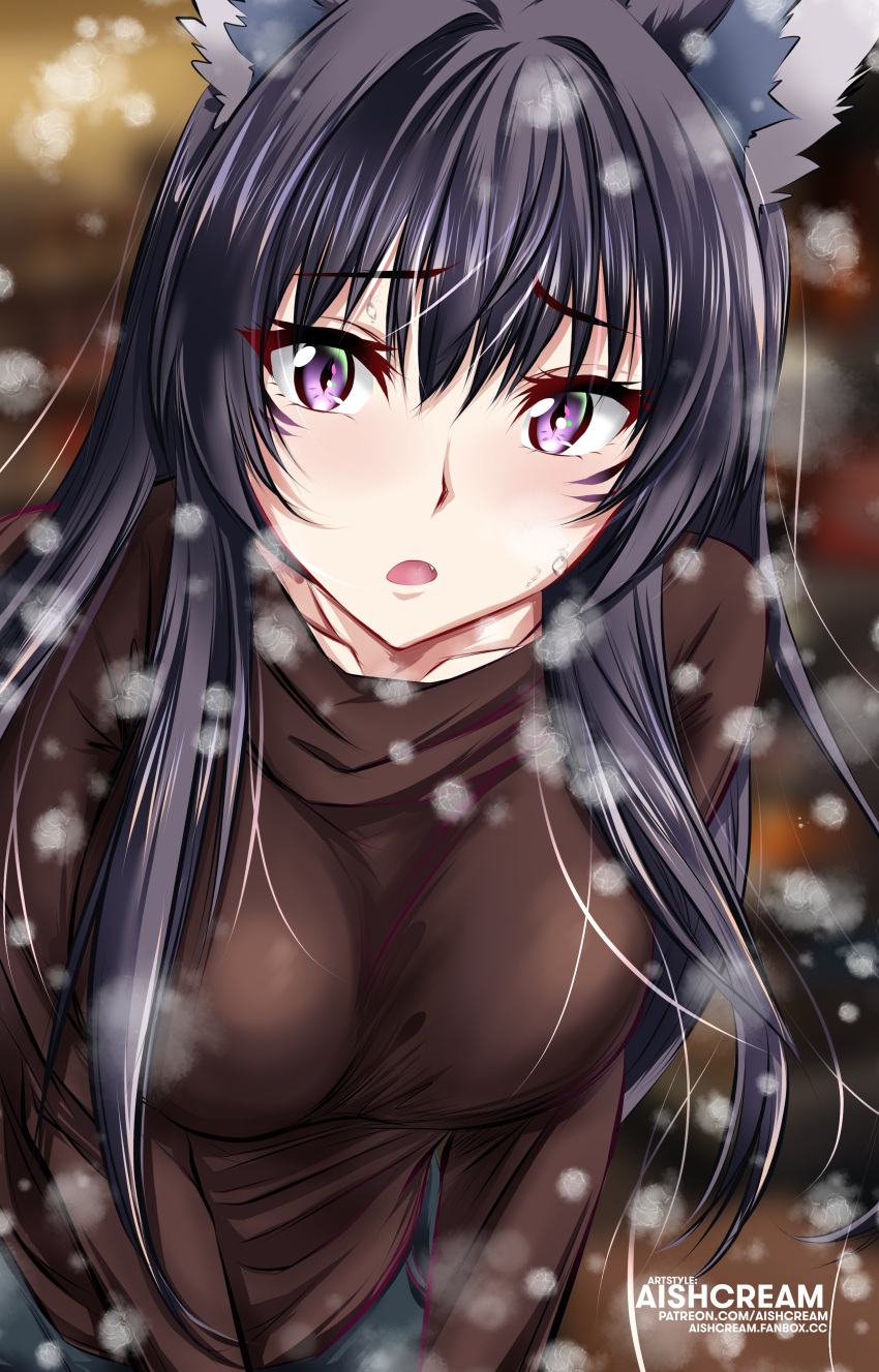 absurdres, aishcream24, christmas, close-up, delta_(kage_no_jitsuryokusha_ni_naritakute!), flustered, furry, furry_female, highres, kage_no_jitsuryokusha_ni_naritakute!